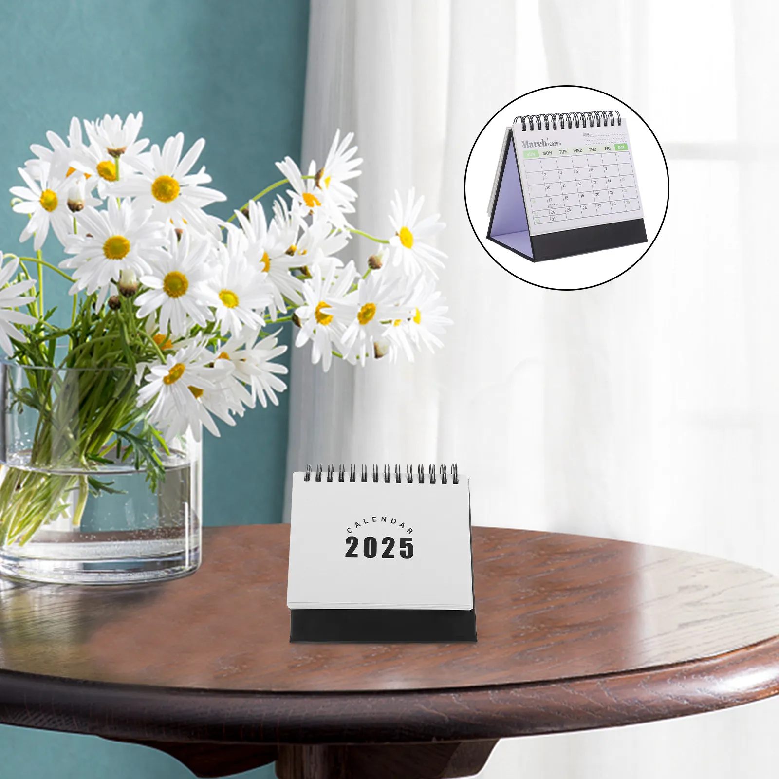 

Настольный календарь-ежедневник 2025: Мини-календарь на стол с лунным календарем, Год Змеи, Ежедневный планировщик 2025