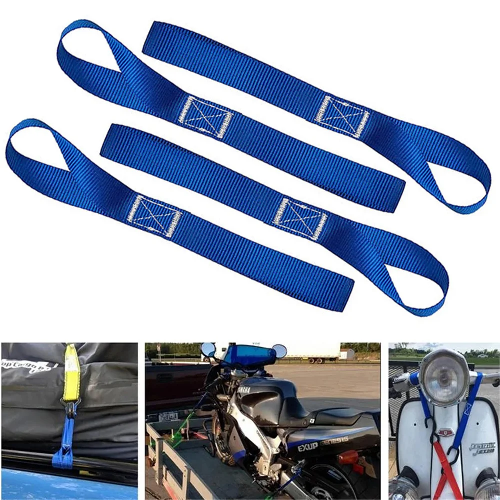 4Pcs Durable Motorcycle Tie Downs Motorbike Luggage Straps Hook strap Soft Straps Straps Loops