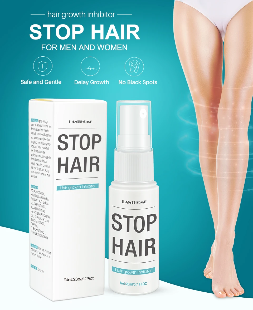 

Stop Hair Growth Spray Inhibitor Beard Armpit Repair Smooth Legs Hair Removal Gentle Treatment Hair Remover Spray For Women Men