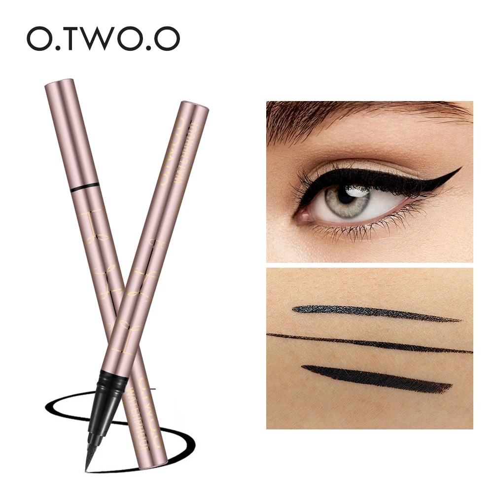 O.TWO.O Liquid Eyeliner Pen Natural Factors Super Waterproof Eye Liner Pencil Fast Dry Soft Texture Eyes Makeup Tools