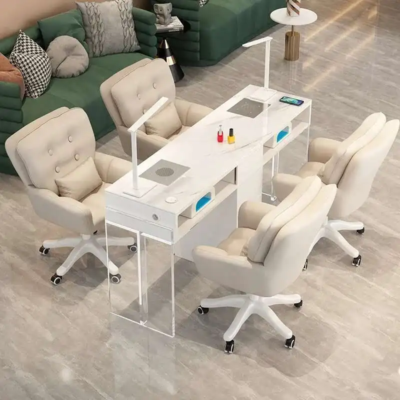 

Nail Supplies Equipment Acrylic Tables Professional Manicure Dust Collector Desk Nails Beauty Table Manicure Tafel Furniture