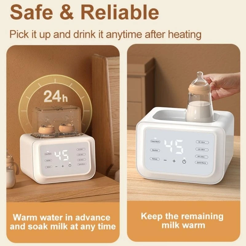 J15U Tiết kiệm không gian Bình đôi Chức năng hâm nóng thức ăn cho bé Máy hâm sữa cho bé dành cho cha mẹ và người chăm sóc bận