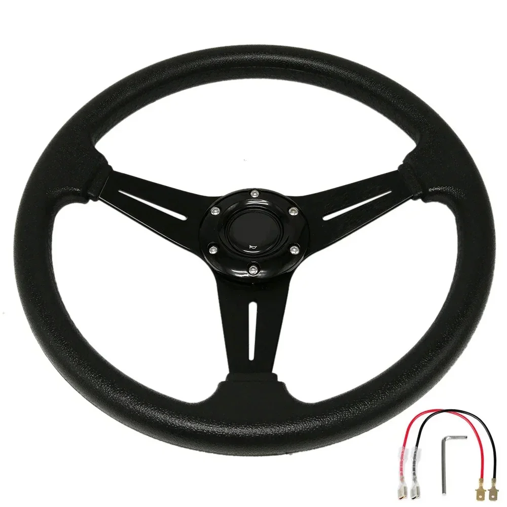 

14 inch Universal Car Steering Wheel 350mm PU Deep Dish Racing Sport Steering Wheel With Logo Car Modification Accessories