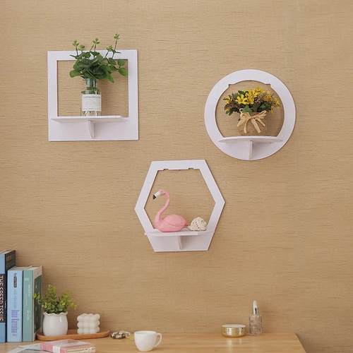 다각형 벽 보관 선반 장식, 펀치 없음, 미적 플로팅 캔들 거치대, 욕실 코너 디바이더, 꽃병 공예 디스플레이 랙 Best5 다각형 벽 보관 선반 장식, 펀치 없음, 미적 플로팅 캔들 거치대, 욕실 코너 디바이더, 꽃병 공예 디스플레이 랙 Best5