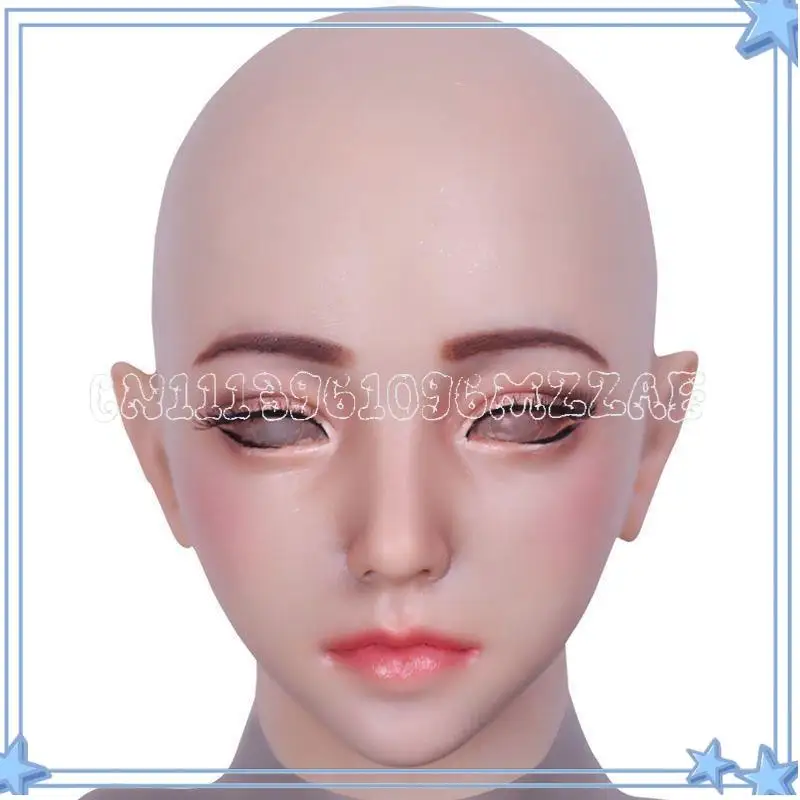 Mask Adult Full Face Silicone Mannequin Silicone Mask Male To Female Headgear All-inclusive Simulation Male