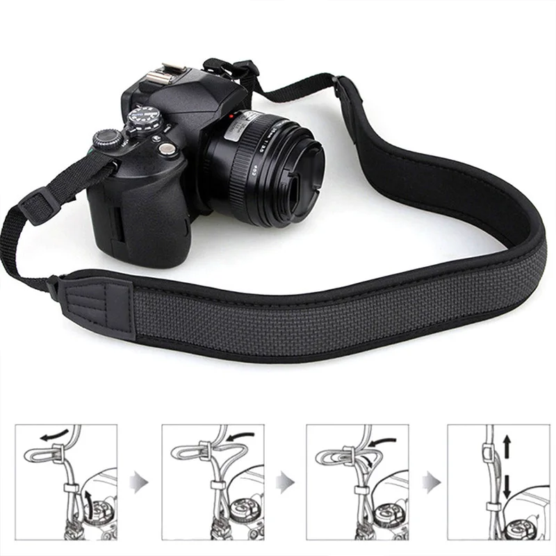 

Universal Neck Shoulder Strap Belt Camera Shoulder Neck Straps Adjustable Thick Anti-slip Black Straps for Digital Camera