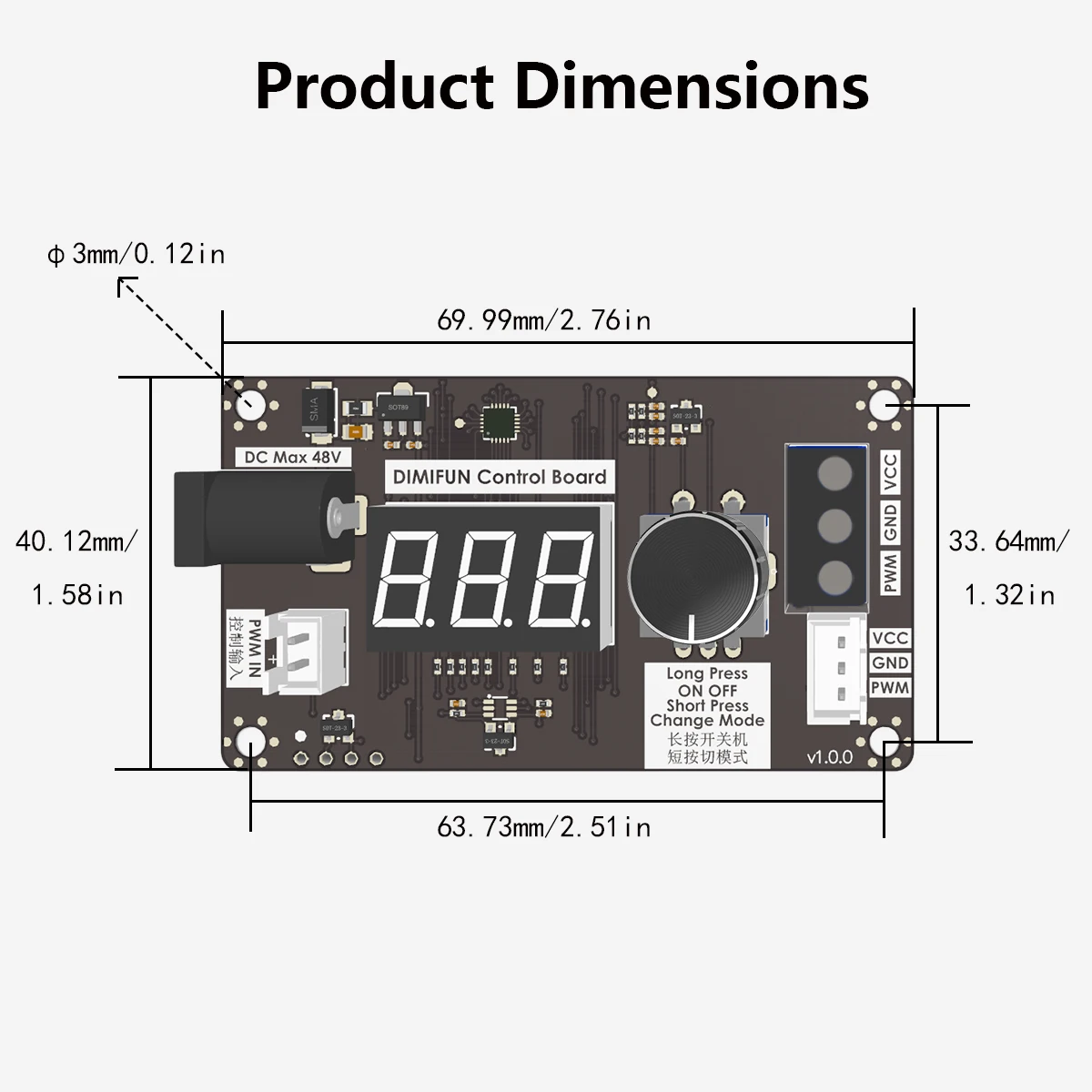 PWM Laser Diode Driver, DC5-48V Power Controller, Knob Adjustment, Digital Display Woodworking Engraving Machine Parts - view 2