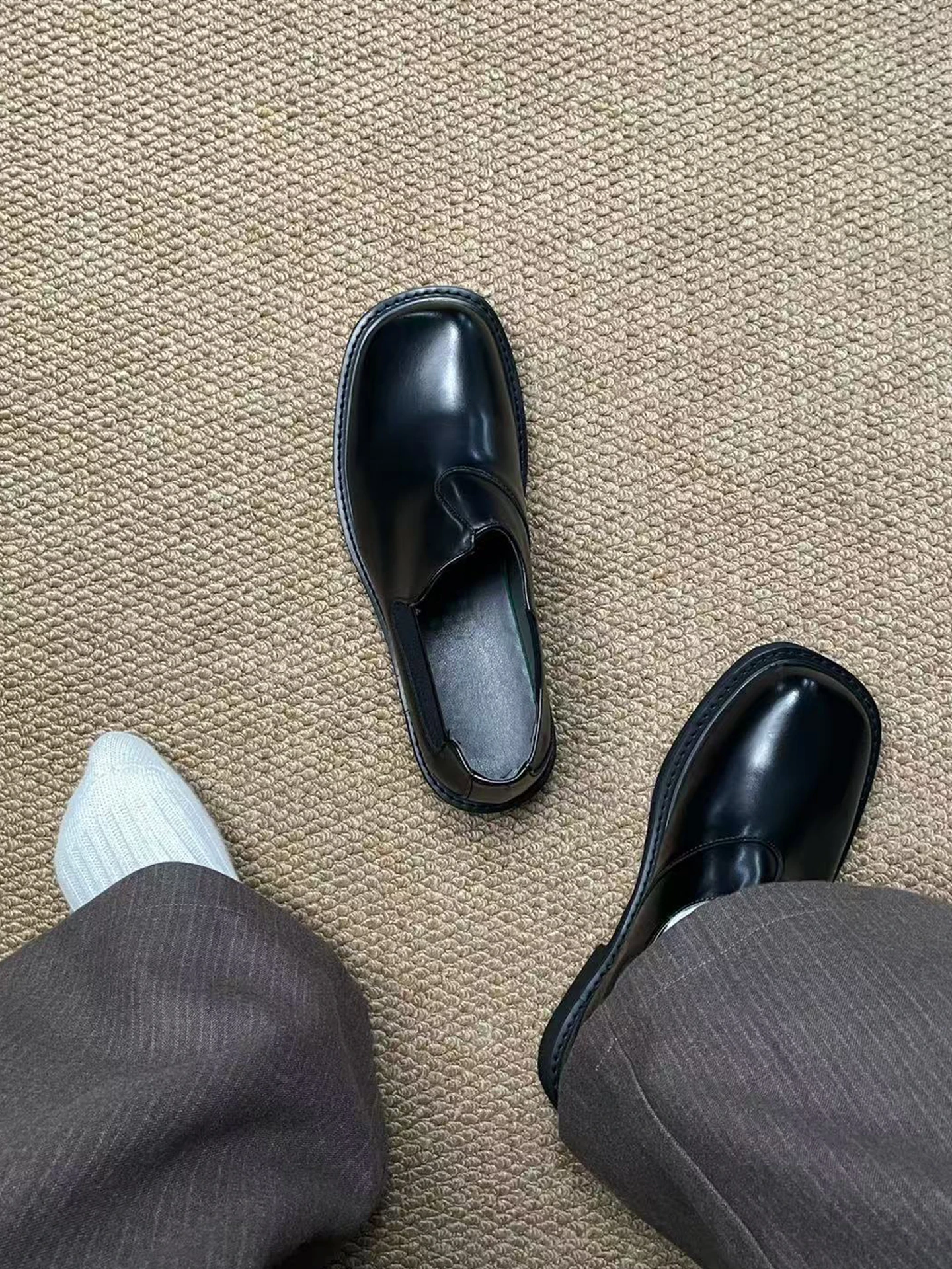 

Мужские лоферы без шнуровки Lazy Man's Bla Leather oes с низким высоким носком для работы и поездок на работу, для вождения, круглые Toe oes Faionable Ca...