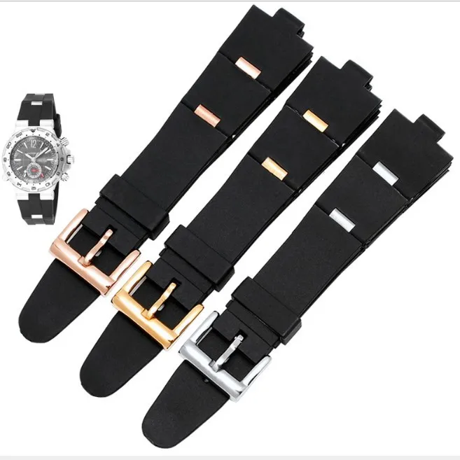 For Bvlgari Rubber Watch Strap 22x8mm 24x8mm Bvlgari Convex Waterproof and Sweatproof Silicone Watchbands