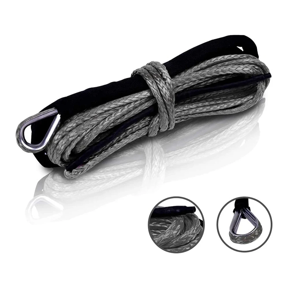 1/4 Inch /X 50 Ft Synthetic Winch Rope UHMWPE Cable 8200 Lbs Breaking Strength For Off Road SUV UTV