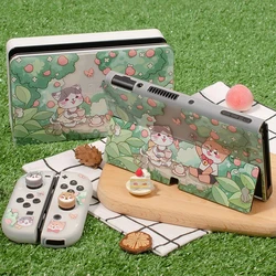 Carcasa protectora OLED para Nintendo Switch, carcasa bonita de TPU suave para gato y perro, NS Joycon, accesorios OLED