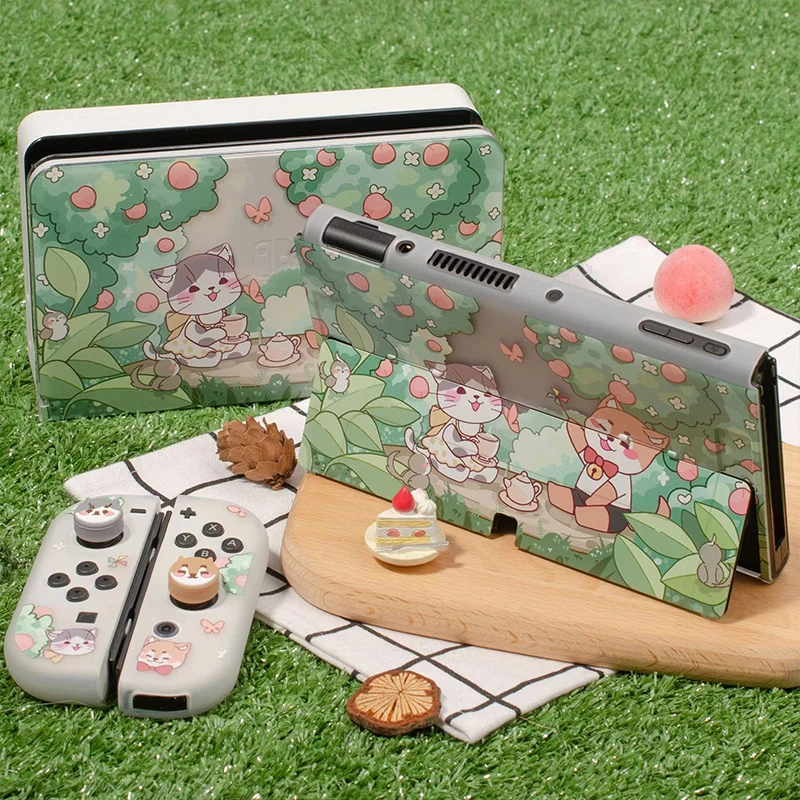 Switch OLED Protective Shell Cute Cat Dog Soft TPU NS Joycon Cover Protection Case Cover For Nintendo Switch OLED Accessories