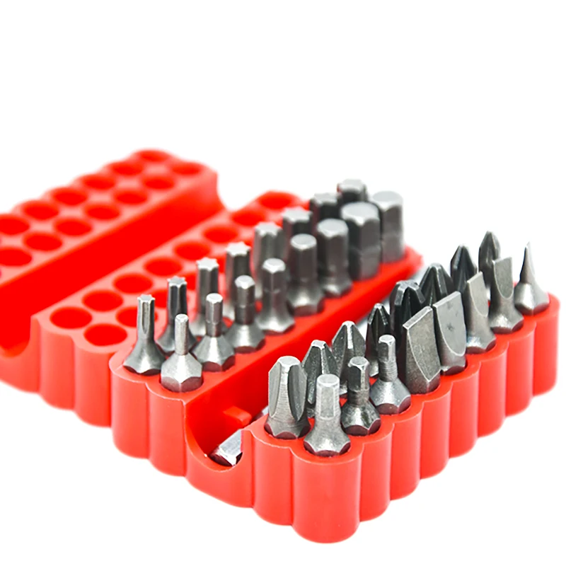 33PCS Bit Set Smooth High Hardness Solid Electric Screwdriver Bit Set Rechargeable Drill Bits Special Shaped Screwdriver Bits