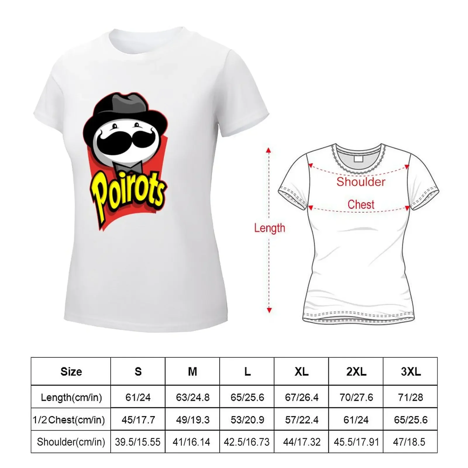 poirots mustache T-shirt tees Short sleeve tee shirts graphic tees plus size t shirts for Women loose fit