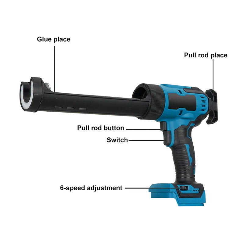 High Quality Electric Caulking Gun Speed 9800r/min Six-speed Adjustment Single-tube Ceramic Tile Filling Gun For Dewalt Battery