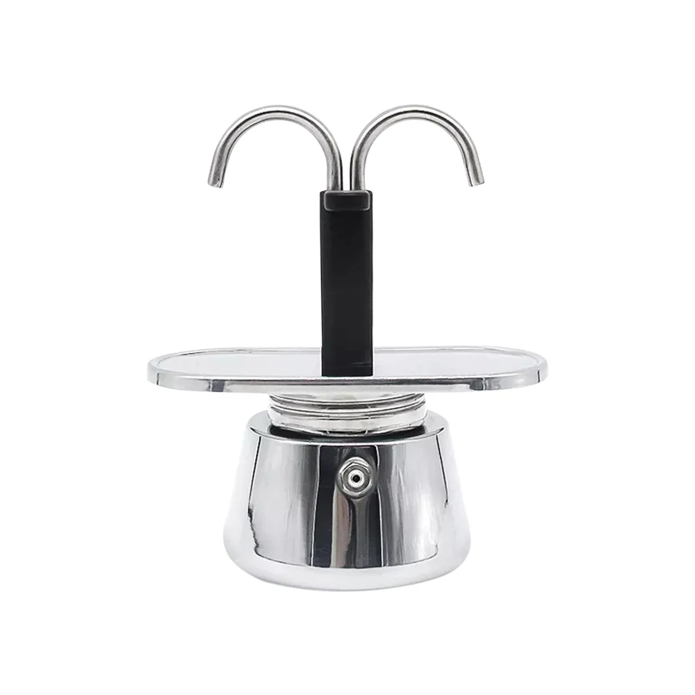 Cafetière italienne à double tête en acier inoxydable, pot à moka, outil pour cappuccino, expresso, latte, 100ml, nouveau