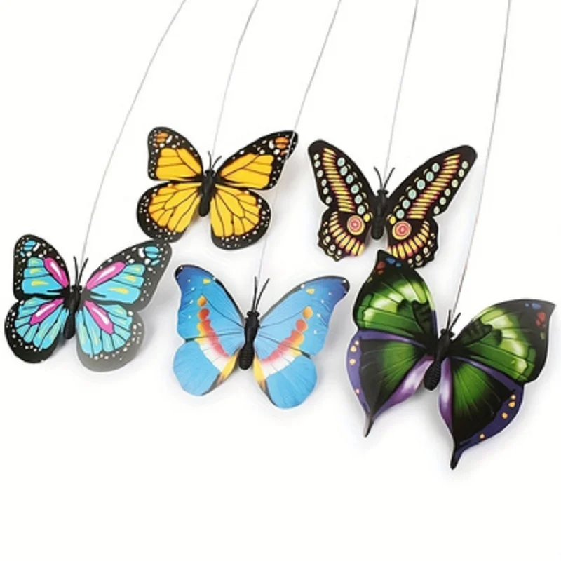 Rotating Electric Flying Butterfly Colorful Interactive Cat Dog Automatic Humming Bird Intelligence Training Rotating Funny Toys