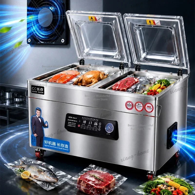 YJ Nordic Creative Food Vacuum Packer Modern Large Automatic Double Chamber Industrial Compression Sealer Restaurant Sets FYPM