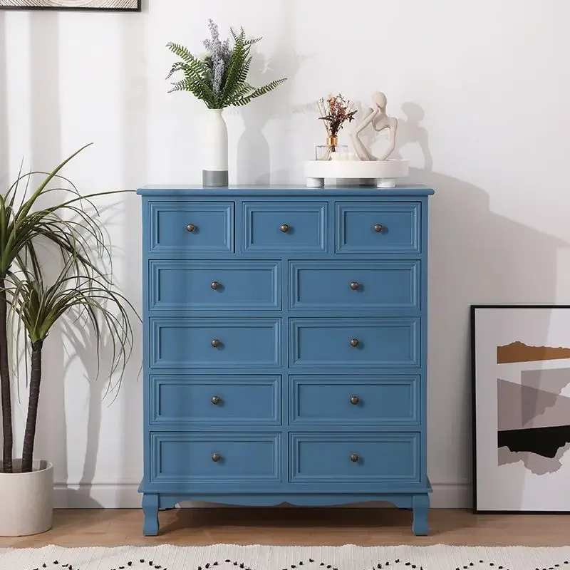 Cupboard solid wood American storage small cabinet living room bedroom chest of drawers widened locker home narrow cabinet.