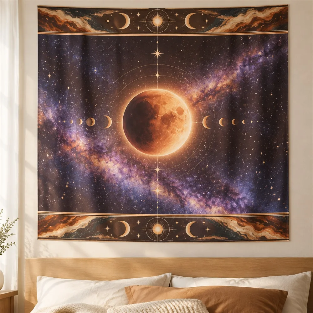 VIKAMA Milky Way Galaxy Tapestry Wall Hanging, Galaxy Aesthetic Room Decor Wall Art Tapestries for Bedroom Living Room Office