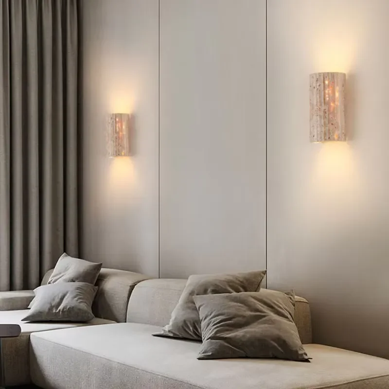 3D Natural Stone Wall Lamp Indoor Art Deco Sconce 3000K Warm Light Modern Decorative Lighting Fixture for Living Room Bedroom