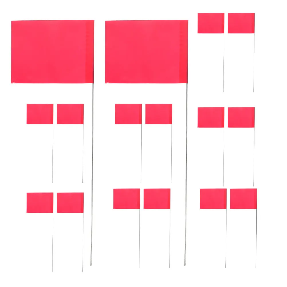 

Marking Flags for Lawn Survey Marker Flagpole Garden Triangular Red Pvc Irrigation