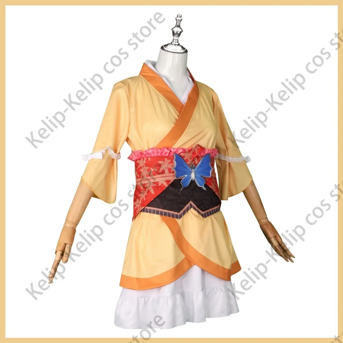 Anime Game Senren*Banka Kurama Koharu Cosplay Costume Japanese Yellow Kimono Skirt Lolita Woman Lovely Kawaii Halloween Suit