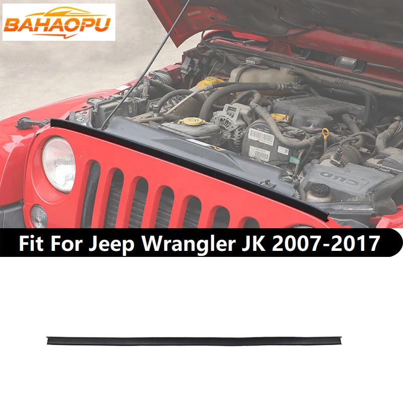 

BAHAOPU Car Front Bumper Grille Rubber Strip Trim For Jeep Wrangler JK 2007 2008 2009 2010 2011 2012 2013 2014 2015 2016 2017