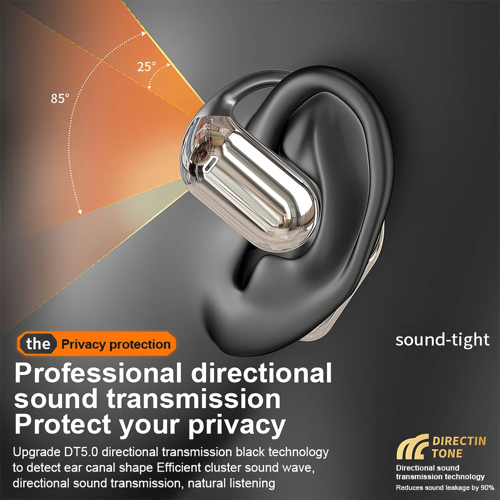 سماعات أذن Mpow Q16 True اللاسلكية، سماعات أذن مفتوحة OWS مع خطافات أذن، بلوتوث 5.3، وقت تشغيل يصل إلى 80 ساعة مع حافظة لركوب الدراجات