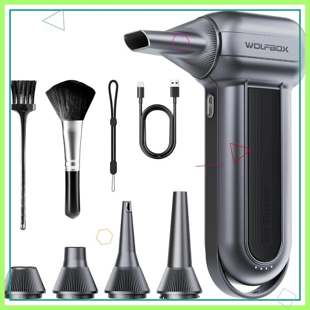 

150000RPM Cordless Air Duster, Rechargeable Brushless Motor Blower, 3-Speed Adjustable for Computer, Keyboard, Outdoor & Car