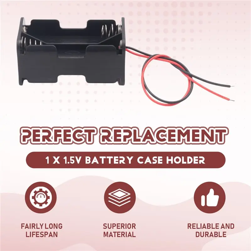 【NEW 2026】Black Tow Layers 4 X 1.5V AA Batteries Battery Holder Case Box W Wire Leads