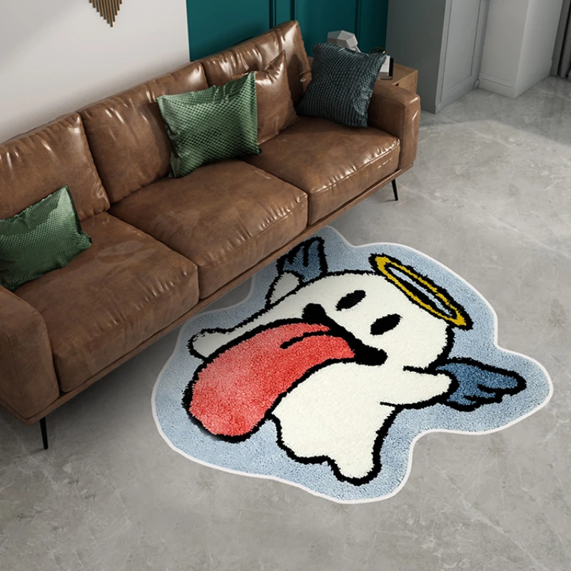 Halloween Cute Ghost Plush Carpet Funny Living Room Decoration Carpets Washable Mat Demon Angel Bedroom Bedside Fluffy Soft Rug