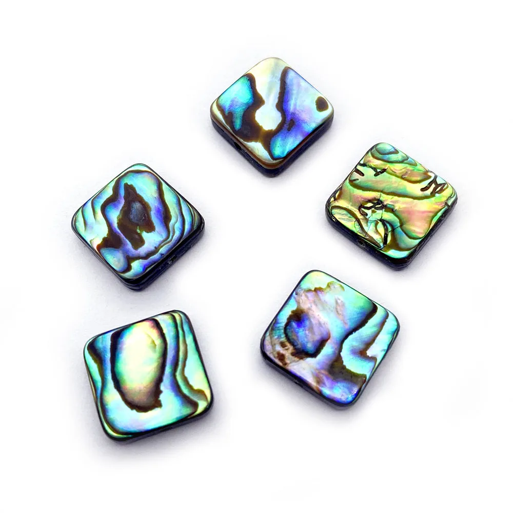 1pc Square Abalone Shell Bulk Beads Women's Fashion Jewelry 6-20mm Diy Handmade Necklace Bracelet Earrings Charm Accessories