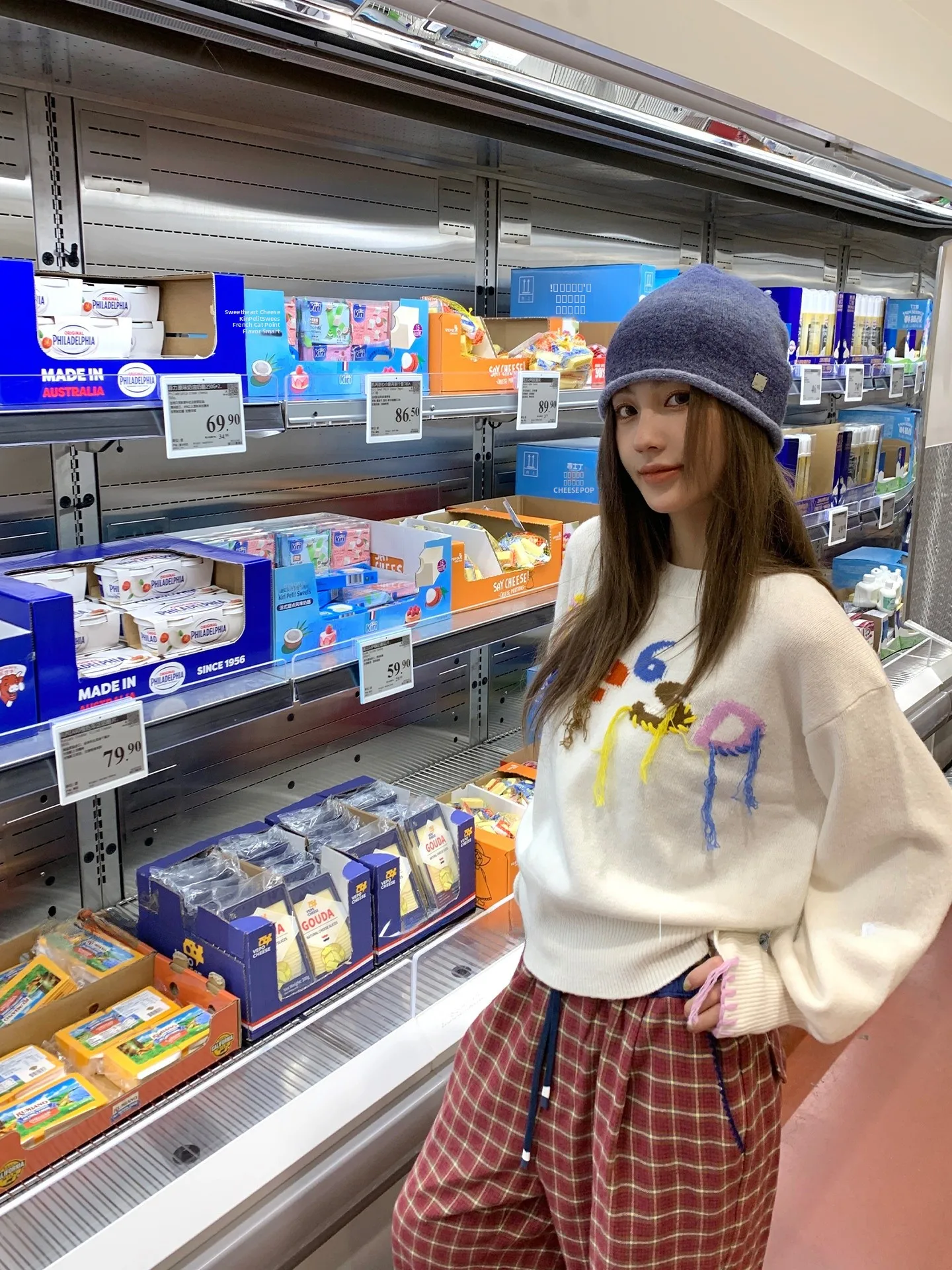 

Autumn Winter Women's Sweater Zhou tong 00% Wool Long Sve Letter Embroidery Design Coat Warmth Comfortable Fit round Ne