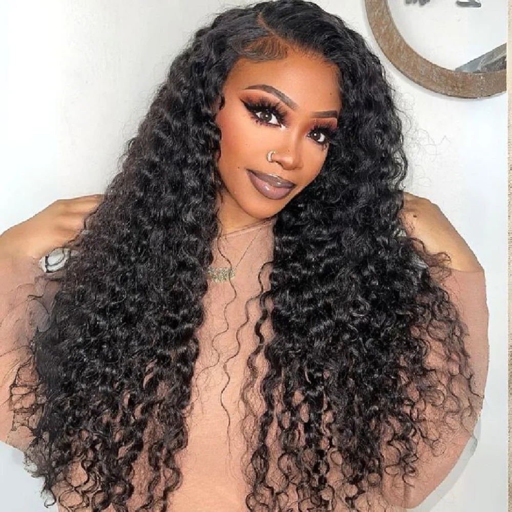 

30 Inch Water Wave 13x4 Lace Front Wigs Human Hair Pre Plucked 200 Density Deep Curly Wig for Women with Baby Hair Water Wave
