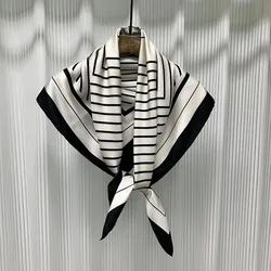 Stripe Print 100% Silk Scarf Neckerchief 90 Silk Scarfs Shawl 2024 NEW Arrival