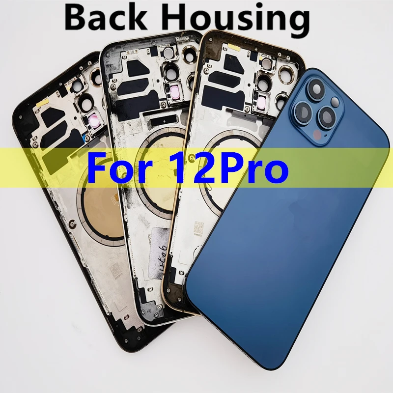 Back Full Housing For iPhone 12Pro Battery Rear Door Cover Middle Frame Chassis Assembly Components Repair Parts Shell