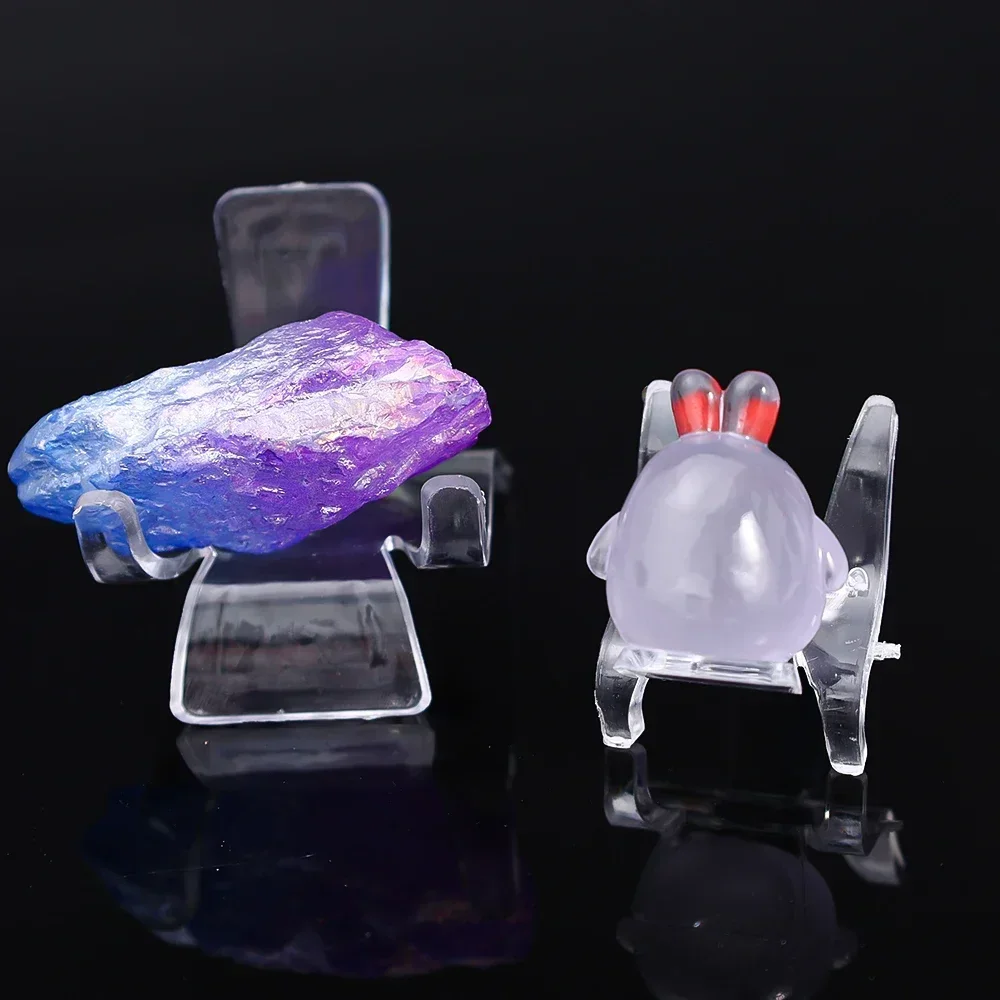 1/10Pcs Mini Acrylic Stand Easel Clear Mineral Rock Pedestal Holder Coin Watch Support Display Rack for Exhibitions Home Decor