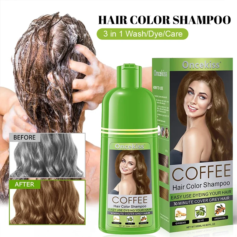 

2026 NEW 2-in-1 Shampoo & Hair Dye – Gradual Coffee Color Depositing,500ml Bottle, Natural Gray Coverage or Try new hair colors.