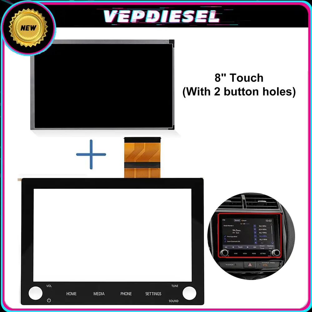 

8" New LCD Monitor Touch Screen 2 Knobs Interior Parts For 2020-2022 Mitsubishi Outlander 8740A130 8740A040 8740A076 8740A040