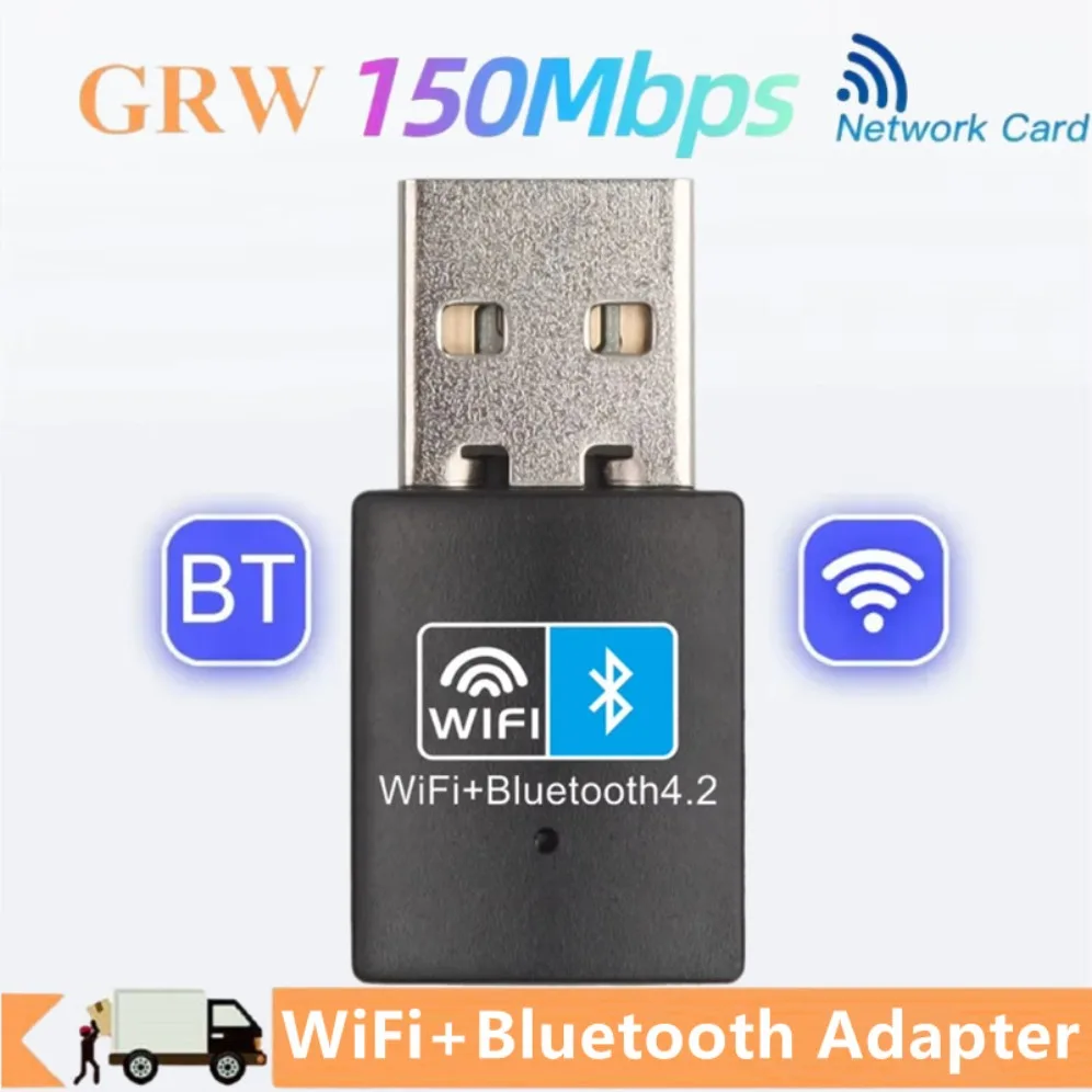 2 in 1 USB WiFi Adapter 150Mbps Wireless Network Card LAN Wi-Fi Receiver Dongle USB Bluetooth 4.2 Adapter for PC Laptop Computer