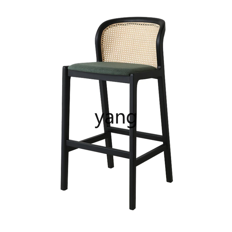 

Yhl Household Light Luxury Solid Wood Rattan Designer Simple Balcony Bar Taidao Table Bar Chair