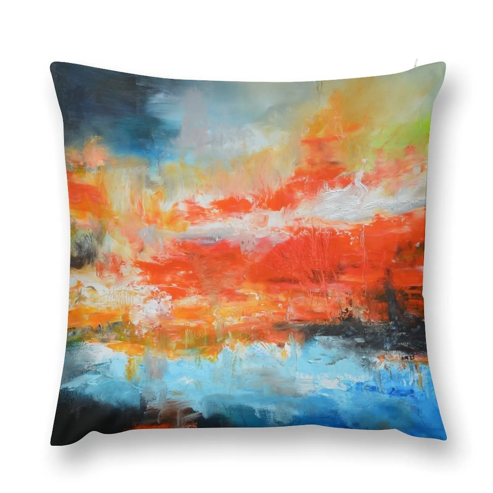 

Red blue abstract landscape Throw Pillow Cushions For Children Pillowcases For Pillows pillow