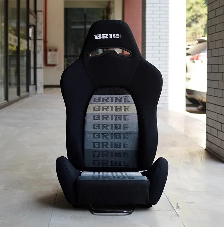 BRIDF illest Black Warrior Quick-Fold Racing Seat suede Car Bucket Seat