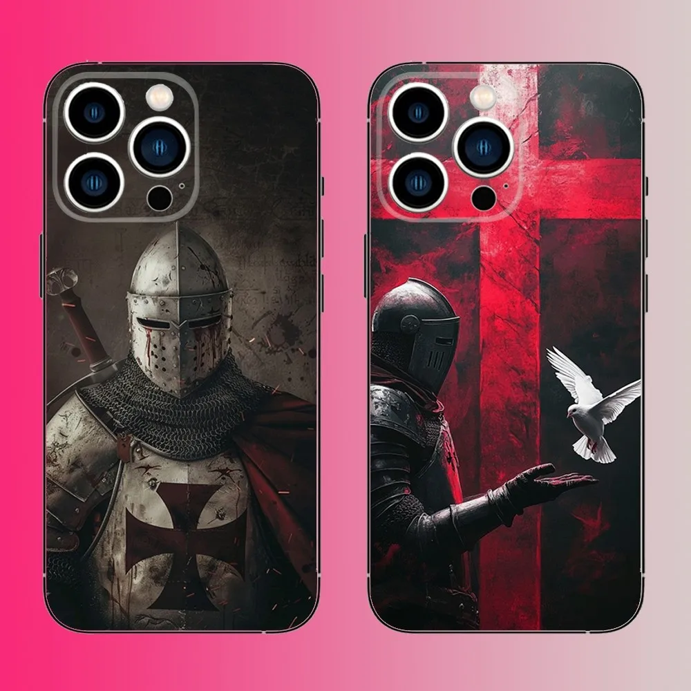 

Knights Templar Phone Case For iPhone 16,15,14,13,12,11,Pro,Max,Plus,Mini,X,XS,XR,8,7,6,S,SE Soft Black Case