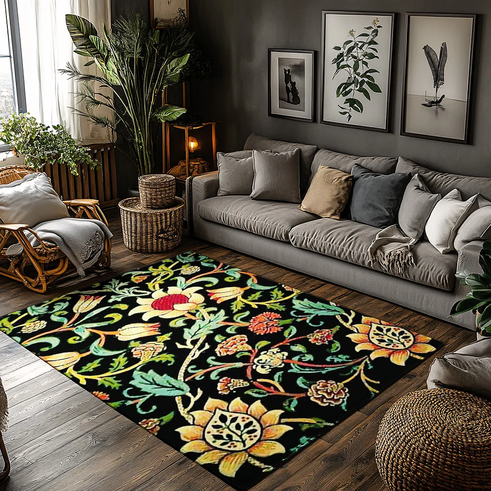 

Винтажный коврик с цветочным принтом, моющийся домашний и уличный коврик, входной коврик, домашний декор в фермерском доме, приветственный коврик, нескользящий напольный коврик