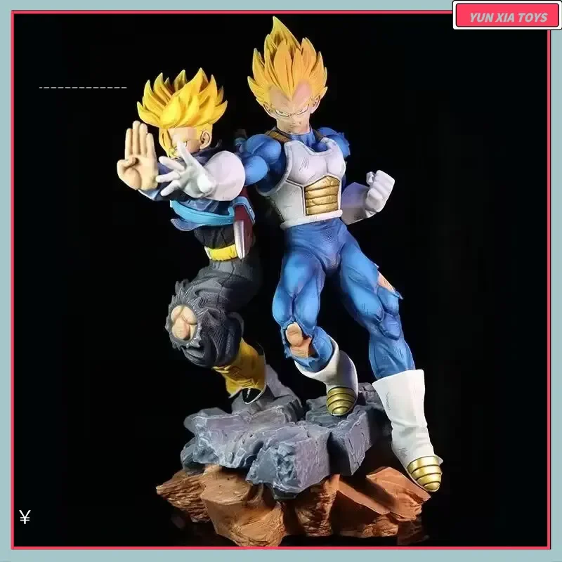 

Dragon Ball 33cm Vegeta Trunks Fight Side By Side Saiyan Anime Figure Model Statue Collection Desktop Decoration Ornament Toys