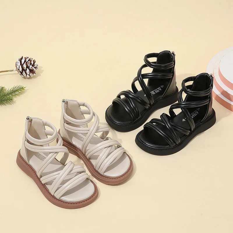 

Girls Flat Sandals Soft-Sole Roman Sandals Kid Princess Shoe Mid Size Big Girl Shoe Kid Shoe Cool Boot