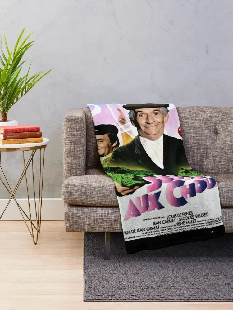 Vintage Soupe Choux The Cabbage Soup 1981 Classic Louis De Funes Comedy Movie Poster Classic Throw Blanket Sofa Throw Blankets