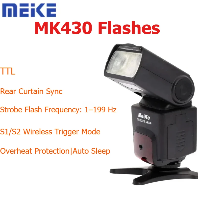 Вспышка Meike MK430 TTL для фотоаппаратов, среднего уровня, с ручным управлением, стробоскопическая